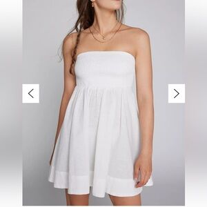 BDG Juliana Smocked Tie-Back Mini Dress